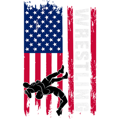 Wrestling Text in Flag DTF (direct-to-film) Transfer