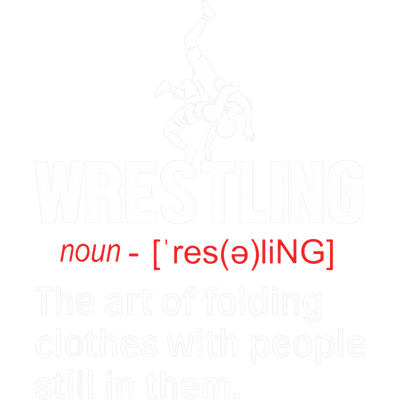 Wrestling with noun in red DTF (direct-to-film) Transfer