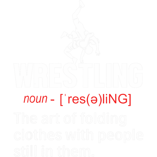 Wrestling with noun in red DTF (direct-to-film) Transfer