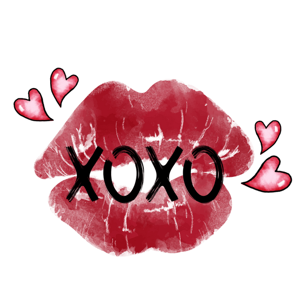 XOXO Lipstick DTF Direct to Film Transfer - Twisted Image Transfers