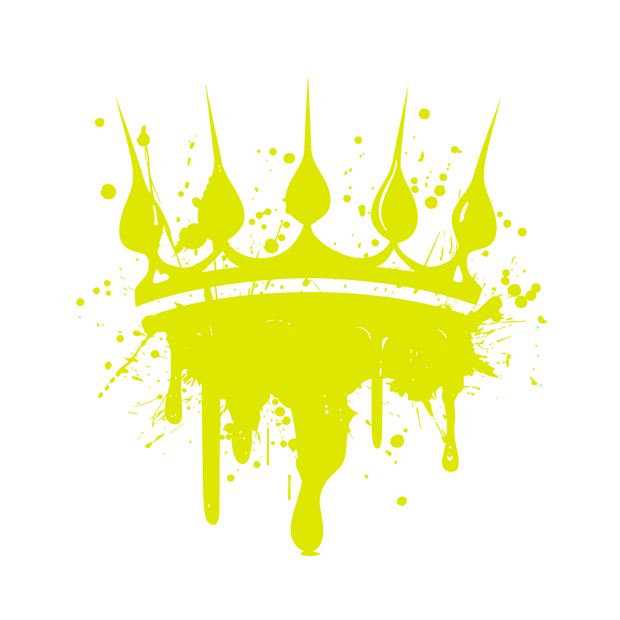 Yellow Crown Color Drip DTF (direct-to-film) Transfer