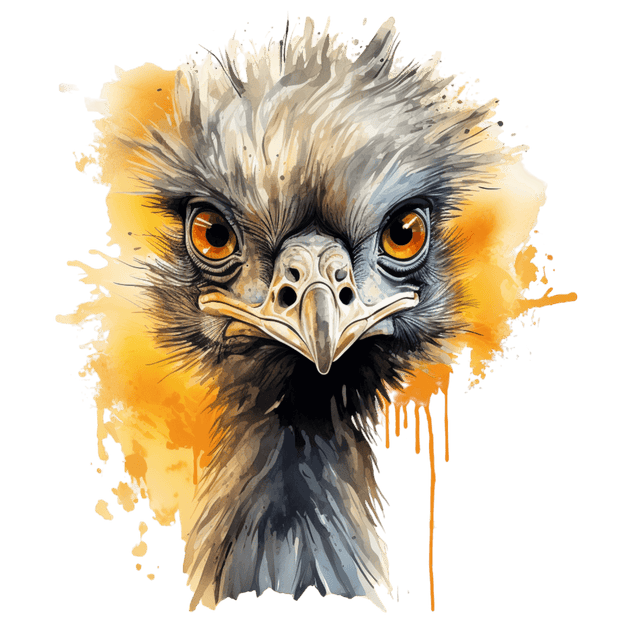 Yellow Eyed Emu DTF (direct-to-film) Transfer