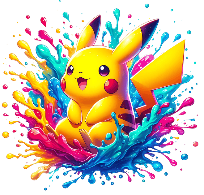Yellow Pokemon Color Drip DTF (direct-to-film) Transfer – Twisted Image ...