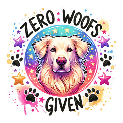 ZERO WOOFS GIVEN WITH DOG DTF (direct-to-film) Transfer