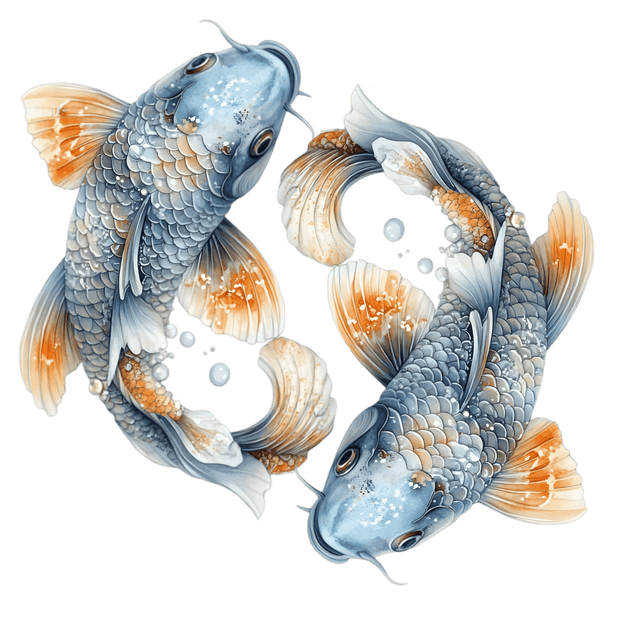 Zodiac Blue Fish Pisces DTF (direct-to-film) Transfer