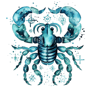 Zodiac Blue Scorpion DTF (direct-to-film) Transfer