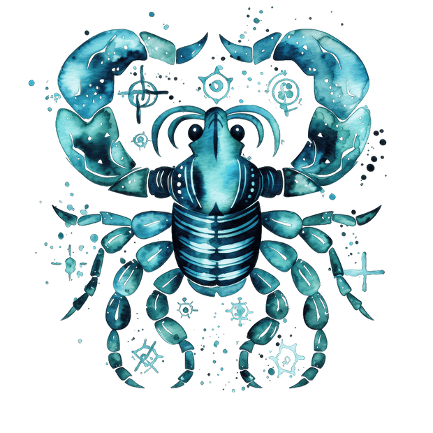 Zodiac Blue Scorpion DTF (direct-to-film) Transfer