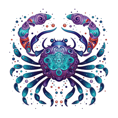 Zodiac Crab Cancer DTF (direct-to-film) Transfer