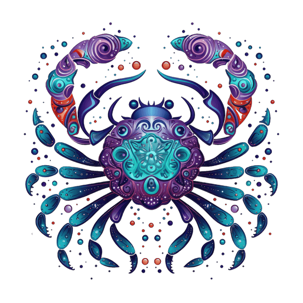 Zodiac Crab Cancer DTF (direct-to-film) Transfer