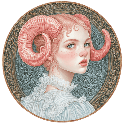 Zodiac Girl Ram DTF (direct-to-film) Transfer