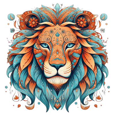 Zodiac Leo Lion Two Colors DTF (direct-to-film) Transfer