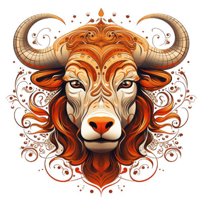 Zodiac Taurus Bull in Gold DTF (direct-to-film) Transfer