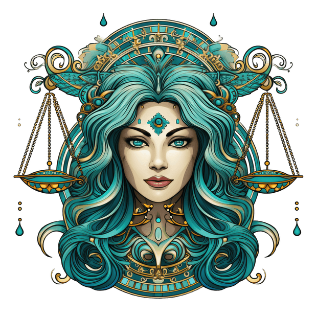 Zodiac Woman & Scale Libra DTF (direct-to-film) Transfer