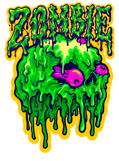 Zombie in Green Color Drip DTF (direct-to-film) Transfer