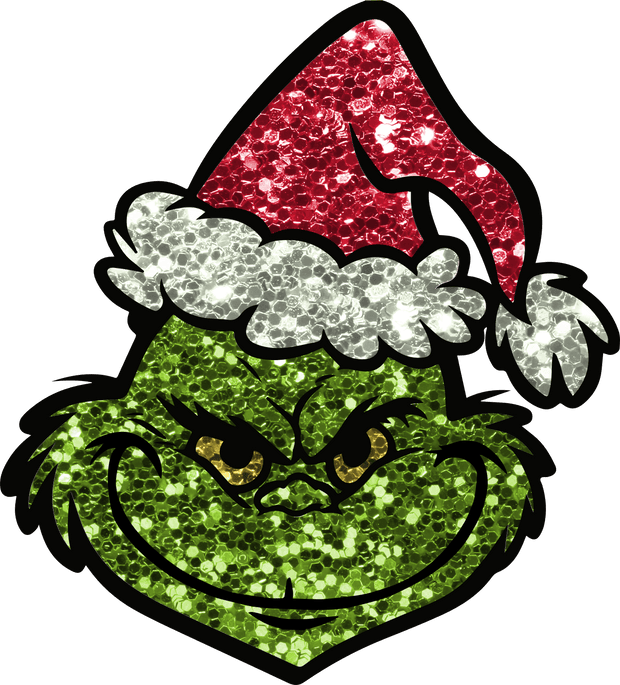 Glitter Grinch Direct to Film DTF Transfer - Twisted Image Transfers