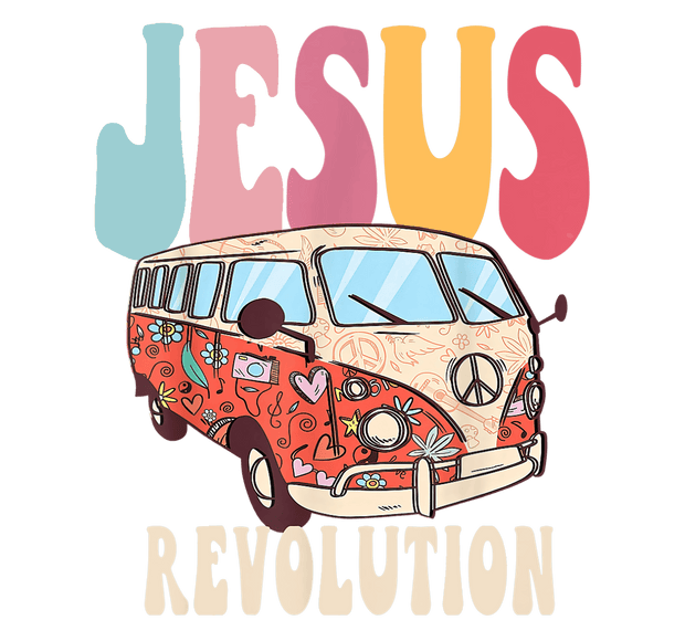 Boho Jesus Revolution Christian Faith DTF (direct-to-film) Transfer - Twisted Image Transfers