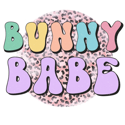 Bunny Babe With Leopard Background DTF (direct-to-film) Transfer - Twisted Image Transfers