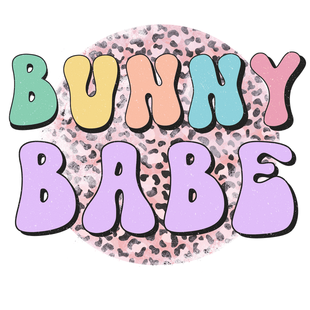 Bunny Babe With Leopard Background DTF (direct-to-film) Transfer - Twisted Image Transfers