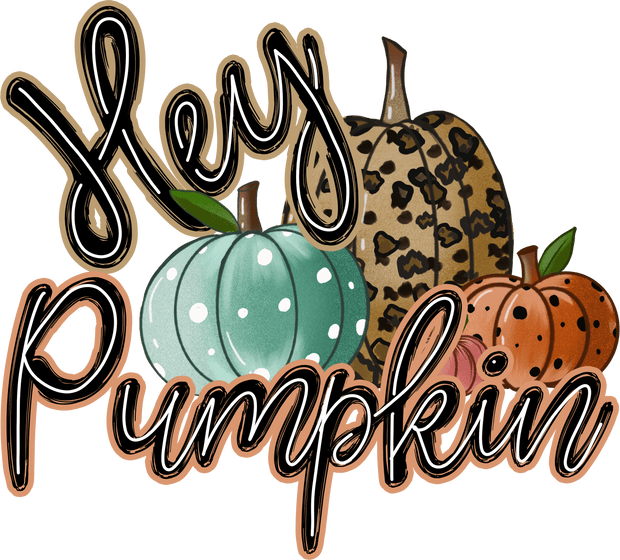 Hey Pumpkin with Leopard Pumpkins Direct to Film DTF Transfer - Twisted Image Transfers