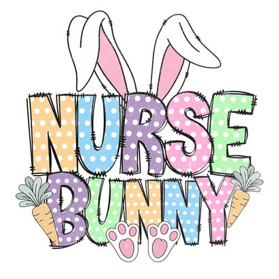 Distressed Nurse Bunny DTF (direct-to-film) Transfer - Twisted Image Transfers