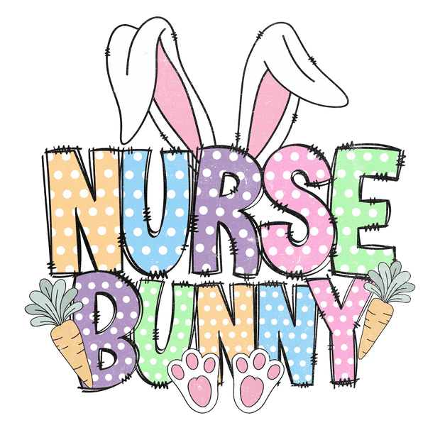 Distressed Nurse Bunny DTF (direct-to-film) Transfer - Twisted Image Transfers