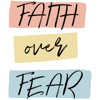 Faith Over Fear Peach DTF (direct-to-film) Transfer - Twisted Image Transfers