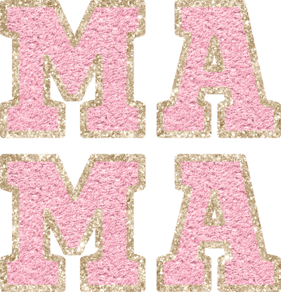 Faux Chenille and Glitter Patch Mama Pink DTF (direct-to-film) Transfer - Twisted Image Transfers