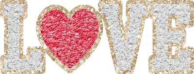 Gold Glitter Faux Patch Love DTF (direct-to-film) Transfer - Twisted Image Transfers