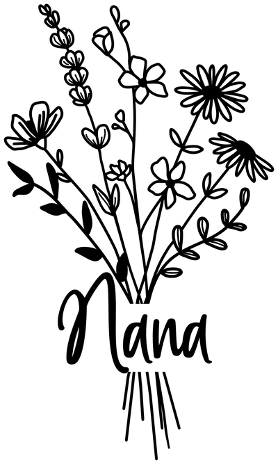 Grandparent (Wildflower Bouquet Nana (Black) - DTFreadytopress