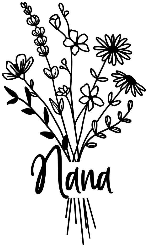 Grandparent (Wildflower Bouquet Nana (Black) - DTFreadytopress