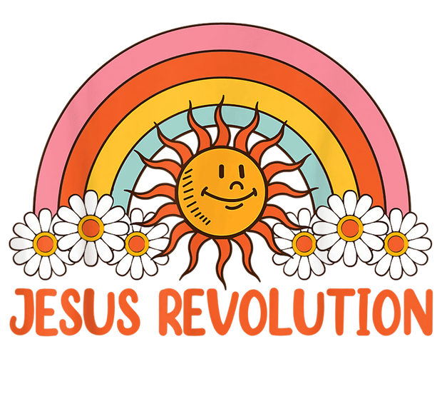 Jesus Revolution Rainbow and Sun DTF (direct-to-film) Transfer - Twisted Image Transfers