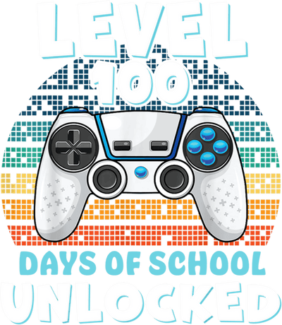 Level 100 Days of School Unlocked DTF (direct-to-film) Transfer - Twisted Image Transfers