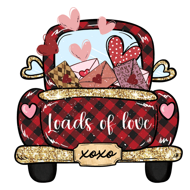 Loads of Love VDay Truck DTF (direct-to-film) Transfer - Twisted Image Transfers