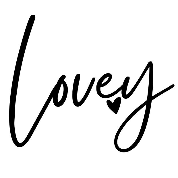 Lovey in Black Font DTF (direct-to-film) Transfer - Twisted Image Transfers