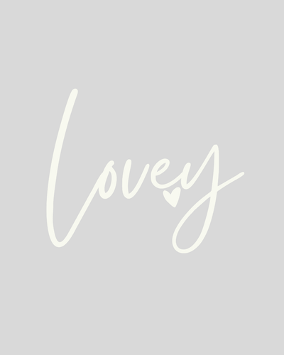 Lovey in White Font DTF (direct-to-film) Transfer - Twisted Image Transfers