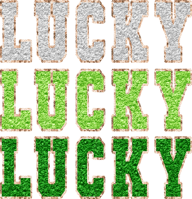 Lucky Faux Chenille Patch St. Patricks Day DTF (direct-to-film) Transfer - Twisted Image Transfers