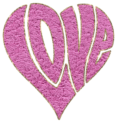 Pink and Gold Groovy Heart Faux Patch DTF (direct-to-film) Transfer - Twisted Image Transfers