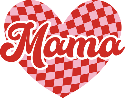 Retro Mama Valentine Heart DTF (direct-to-film) Transfer - Twisted Image Transfers