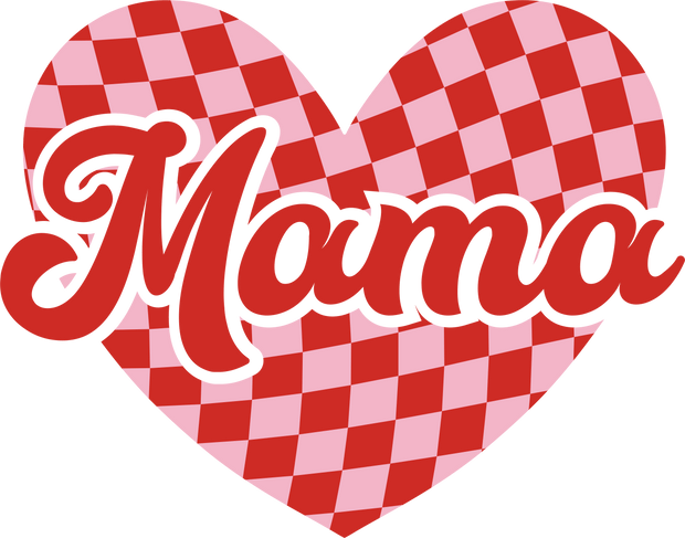 Retro Mama Valentine Heart DTF (direct-to-film) Transfer - Twisted Image Transfers