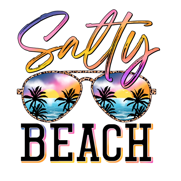 Salty Beach Sunglasses DTF (direct-to-film) Transfer