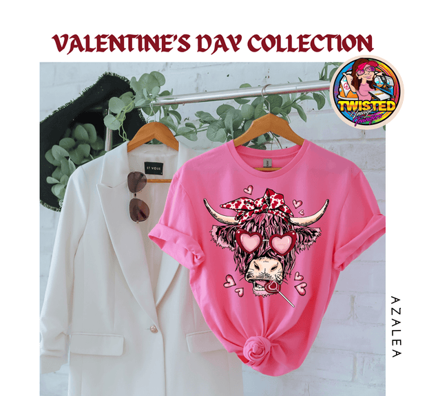 Softstyle Gildan T-Shirt with 11' Valentine's Day Cow - Twisted Image Transfers