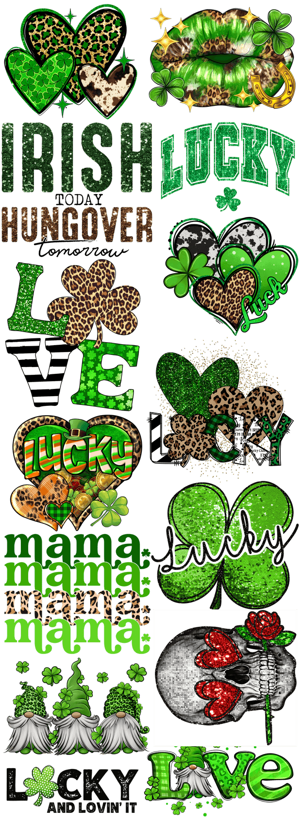 St. Patrick's Day 1 60x22" Gang Sheet - Twisted Image Transfers