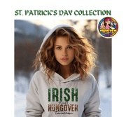 St. Patrick's Day Gildan Hoodie with 11" Glitter Irish Today Hungover Tomorrow - Twisted Image Transfers
