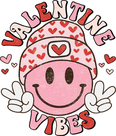 VALENTINE VIBES SMILEY (GRUNGE PINK) - DTFreadytopress