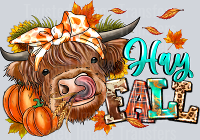 Hay Fall Highland Cow