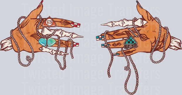 Bejeweled Skeleton Hands Halloween