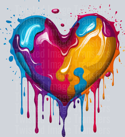 Color Drip Heart Blue & Gold