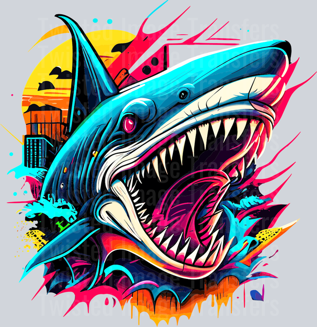 Hungry Shark Color Drip