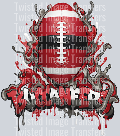 Flaming Football Color Drip