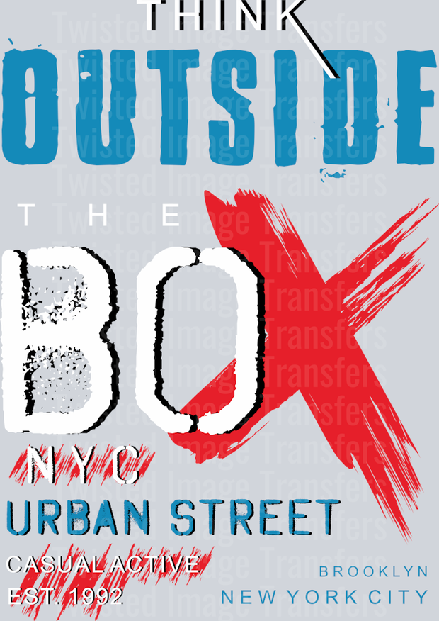 Urban Street Wear Think Outside The Box In Red White And Blue_